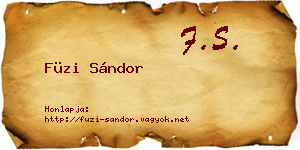 Füzi Sándor névjegykártya