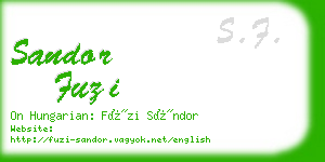 sandor fuzi business card